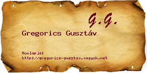 Gregorics Gusztáv névjegykártya